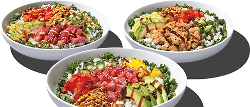 Three Poke Bowl Meals